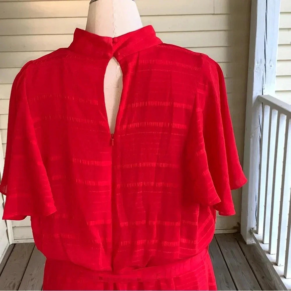 Lane Bryant Dress Women’s Plus Size 26W Red Fit & Flare Flutter Sleeve Flowy NWT - Picture 3 of 13